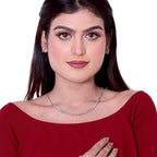 Classic Solitaire Silver Neckless Set
