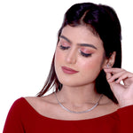 Load image into Gallery viewer, Classic Solitaire Silver Neckless Set
