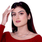 Load image into Gallery viewer, Classic Solitaire Silver Neckless Set
