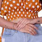 Round Cut Silver Band