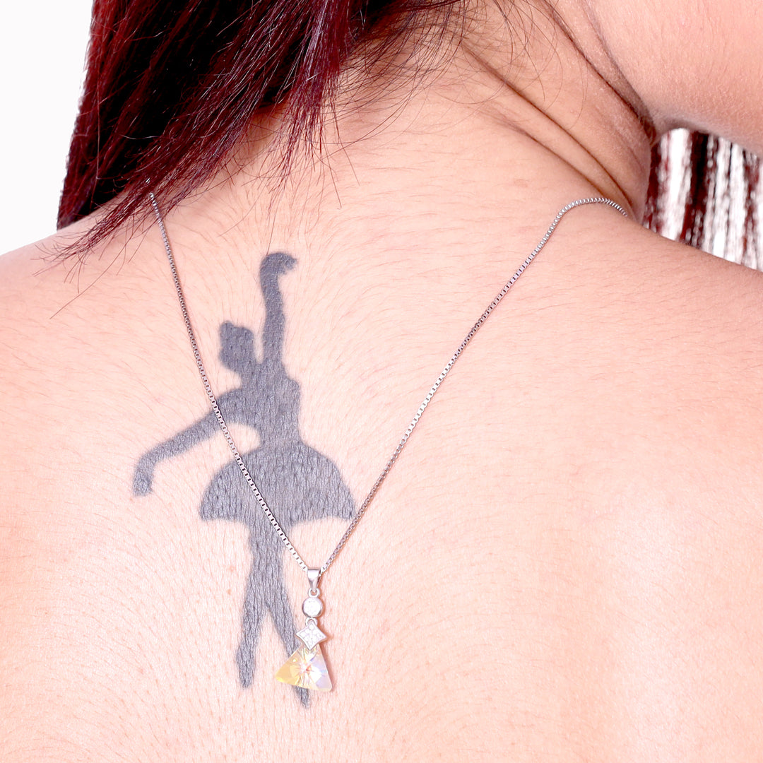 Yellow Cristal Silver Pendant