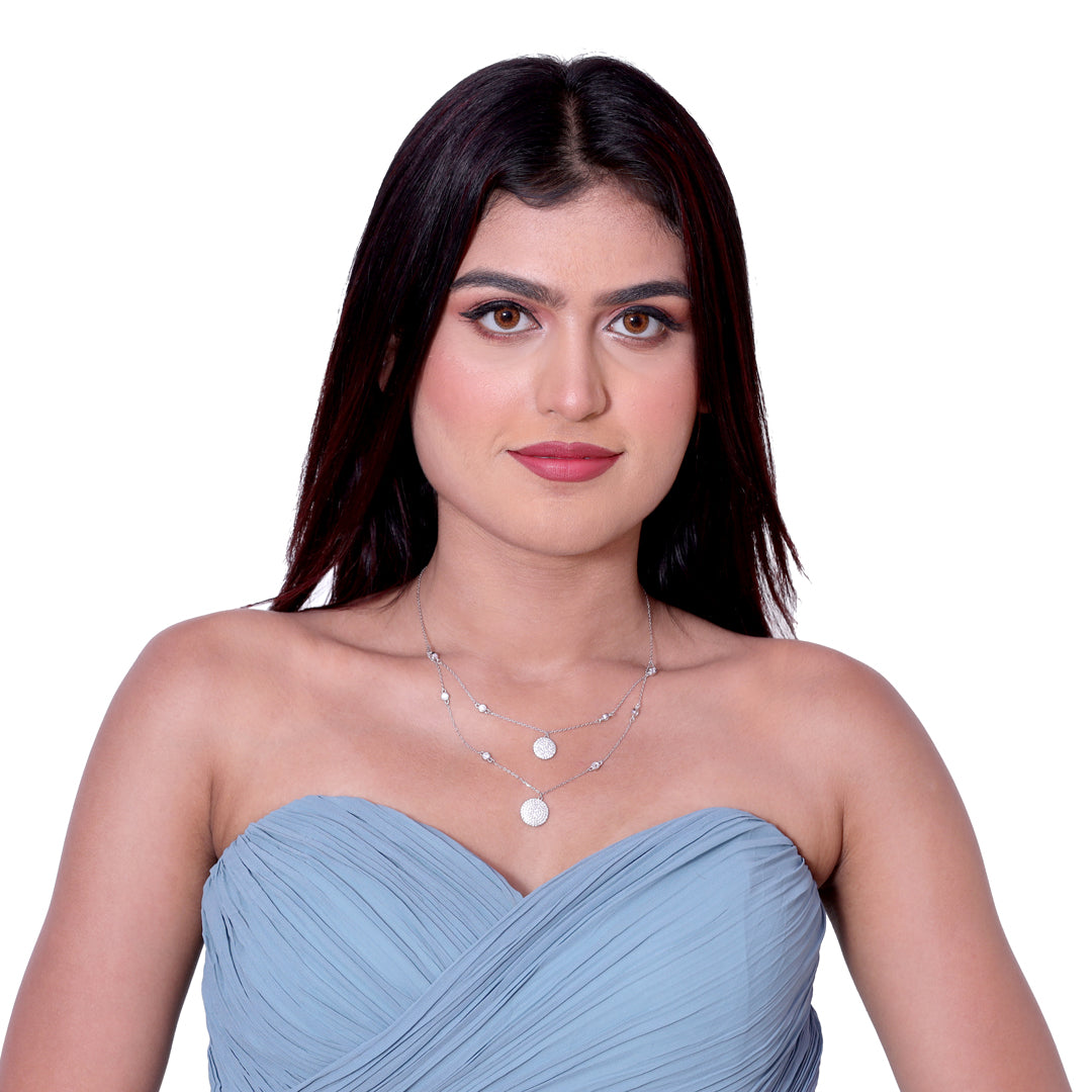 Double Layered Disco Silver Set