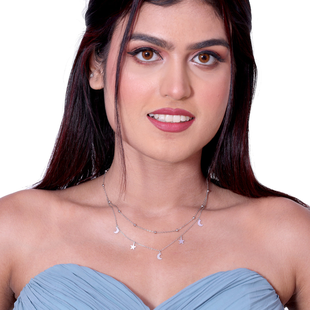 Twin Layer Silver Neckless