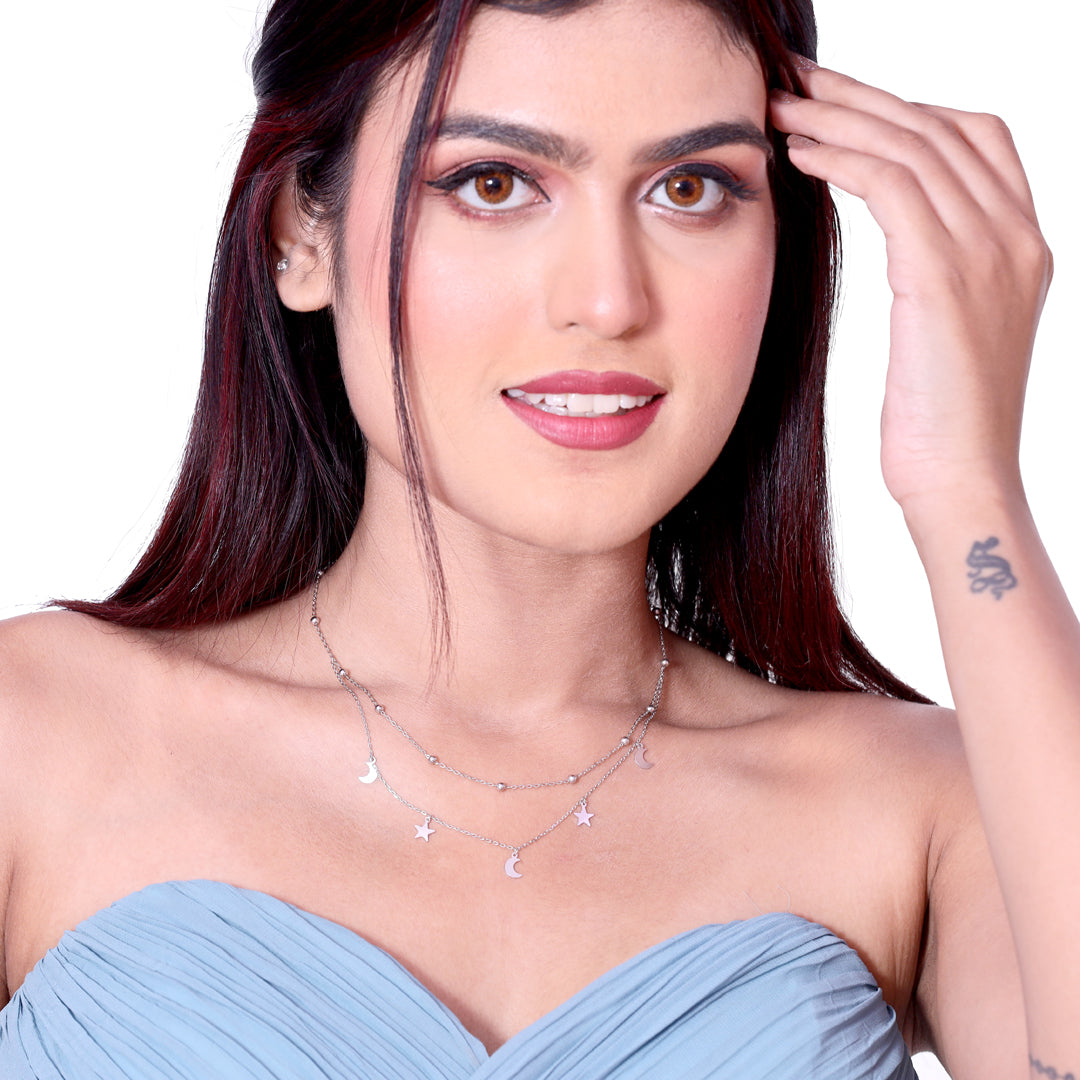 Twin Layer Silver Neckless
