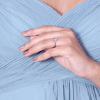 Blue Floral Silver Ring