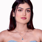 Load image into Gallery viewer, Blue Cristal Silver Pendant
