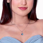Load image into Gallery viewer, Blue Cristal Silver Pendant
