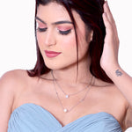 Load image into Gallery viewer, Double Leyer Pearl Silver Neckles
