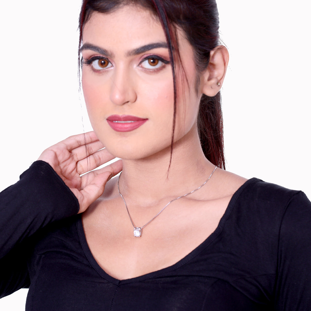 Solitaire Charm Chain Pendant