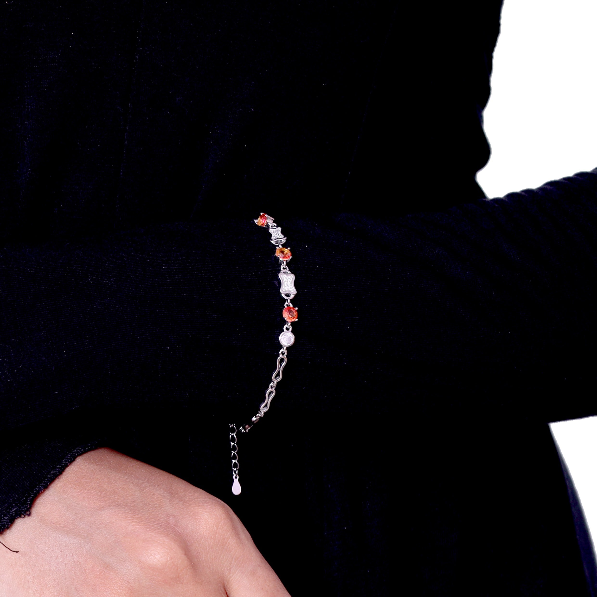 Strings of Colored Silver Bracelet