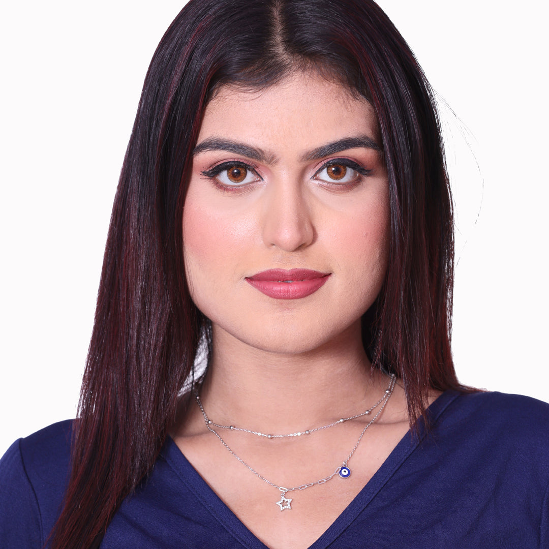 Evil Eyes Twin Leyer Neckless