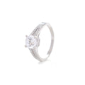 Crown Solitaire Silver Ring