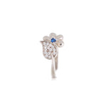 Load image into Gallery viewer, Blue Floral Silver Ring
