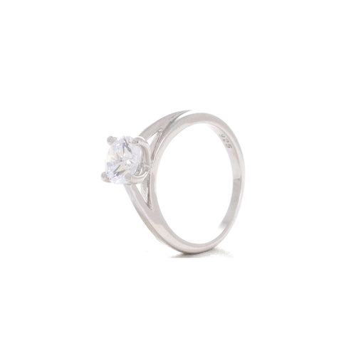 Charm Solitaire Silver Ring