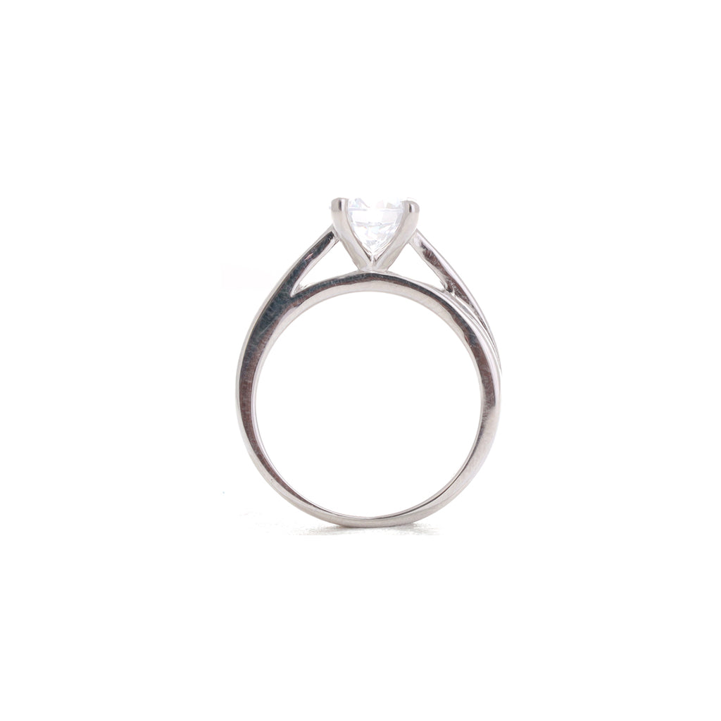 Charm Solitaire Silver Ring