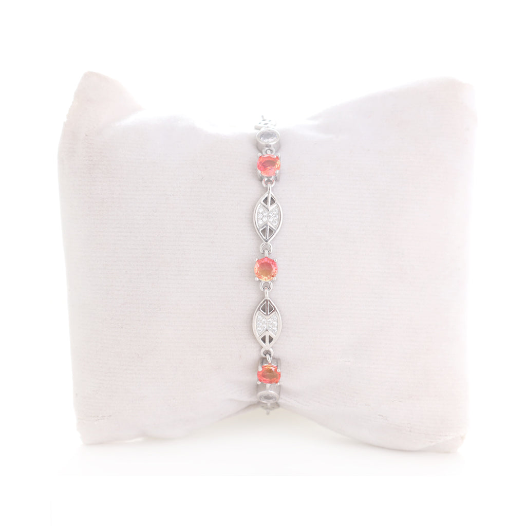 Cherry Opal Silver Bracelet