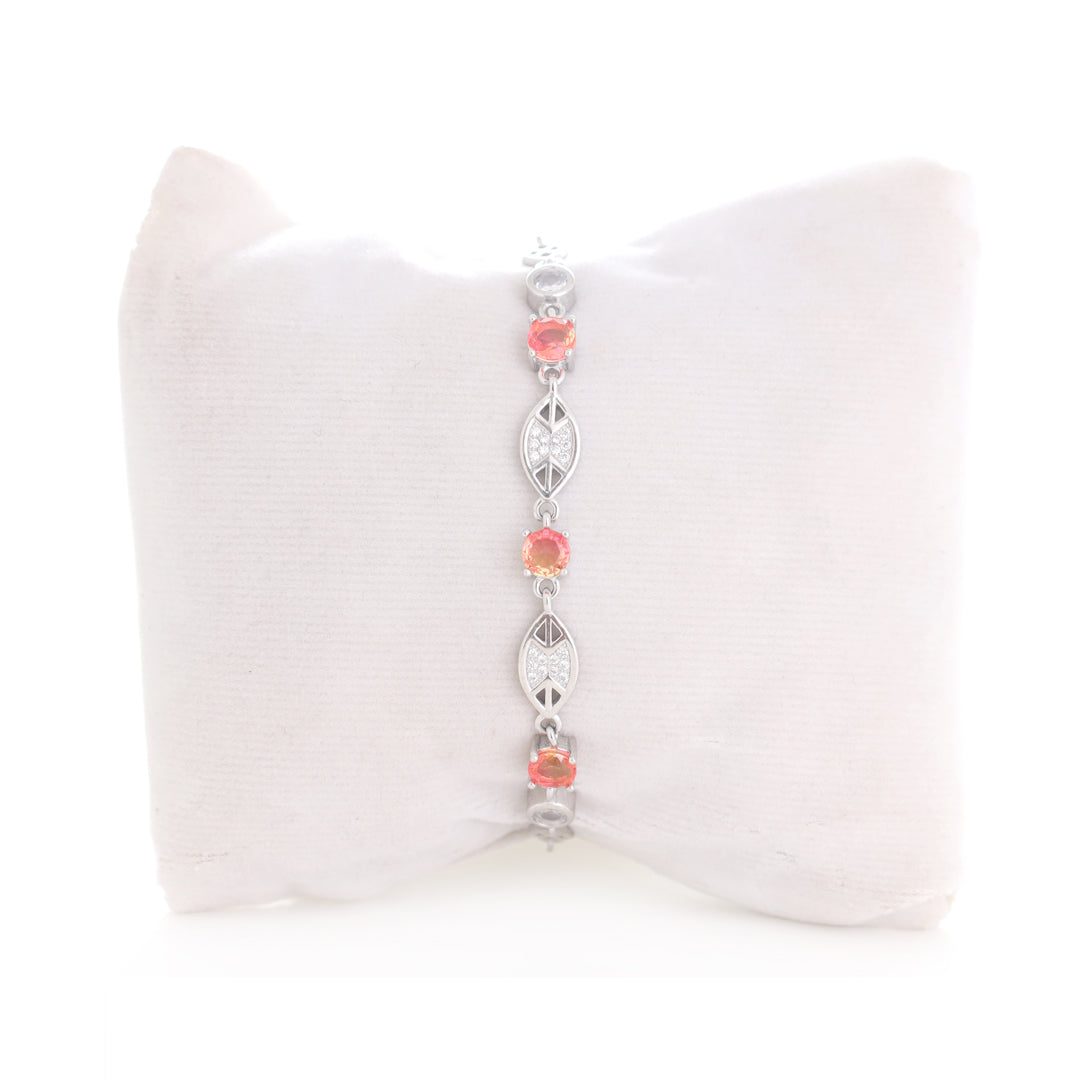 Cherry Opal Silver Bracelet