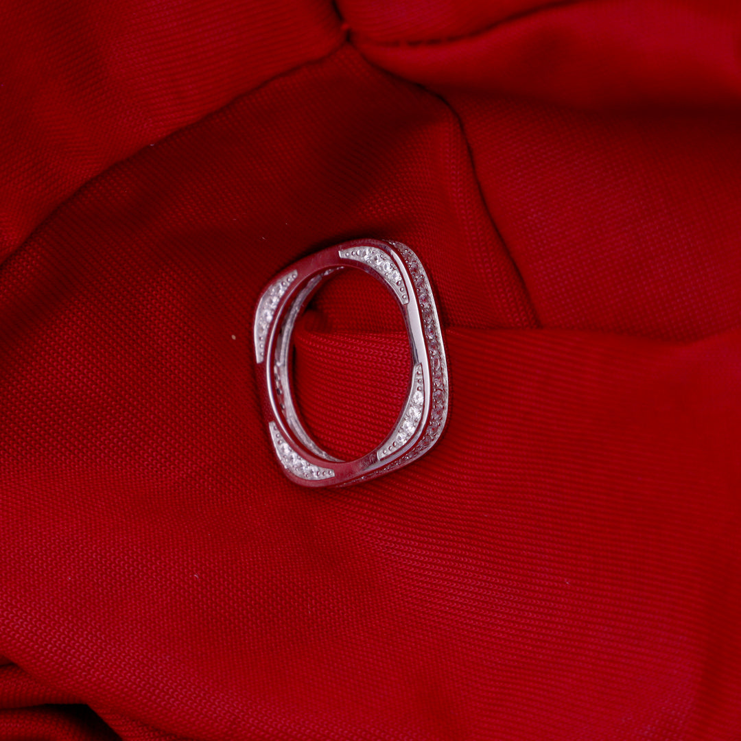 Square Trendy Silver Ring