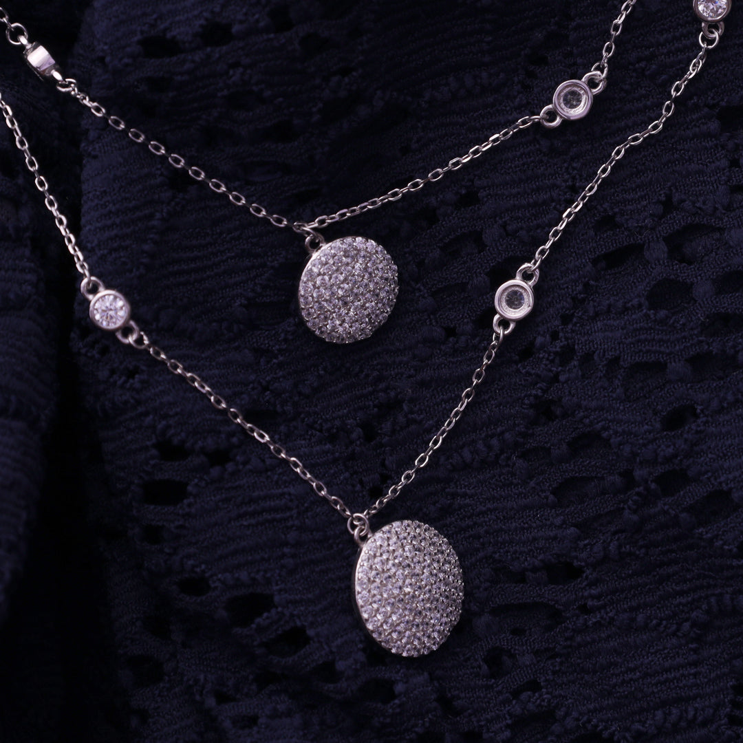 Double Layered Disco Silver Set