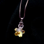 Load image into Gallery viewer, Heart Yellow Crystal Silver Pendant
