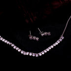 Classic Solitaire Silver Neckless Set