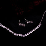 Load image into Gallery viewer, Classic Solitaire Silver Neckless Set
