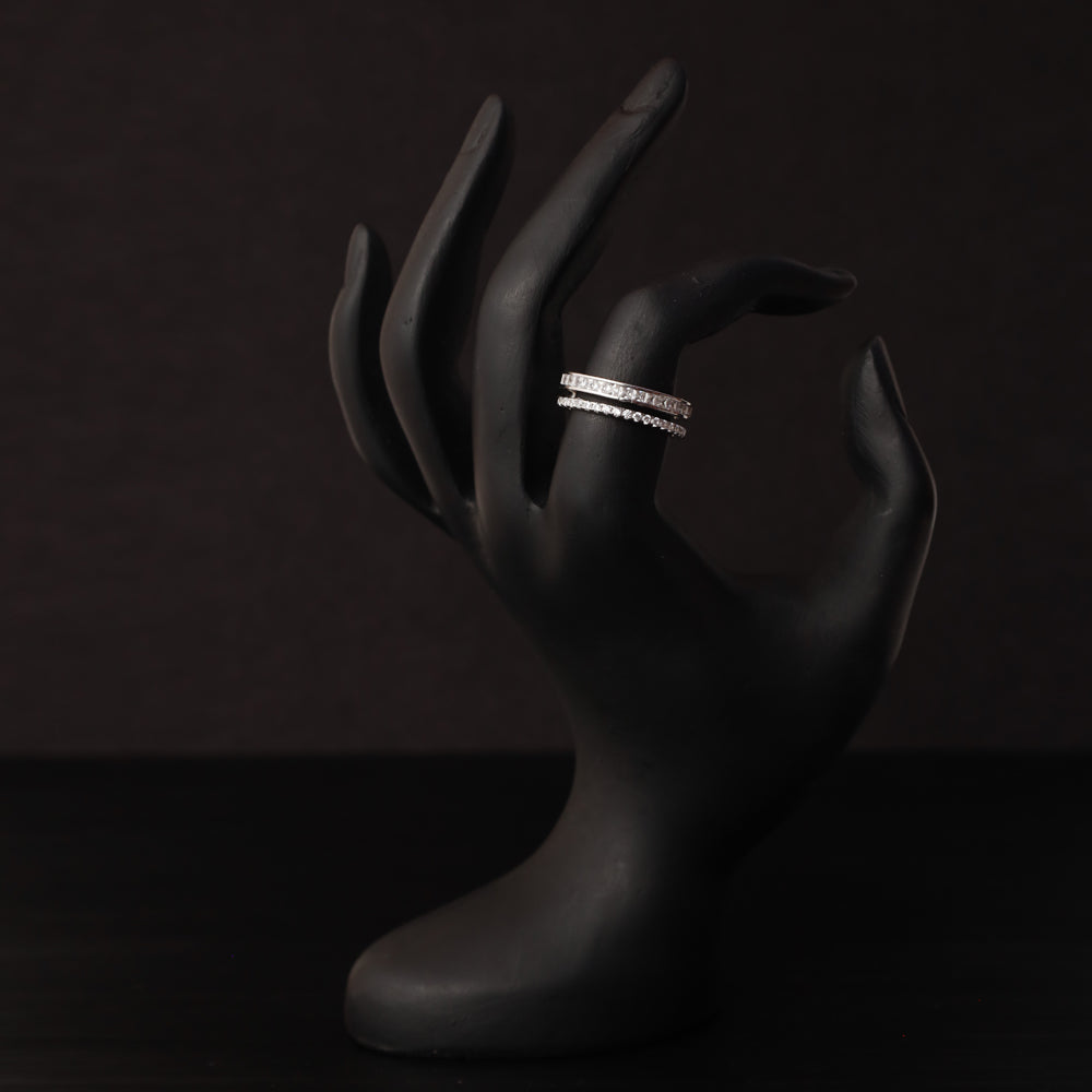 Duo Adjustable Silver Ring