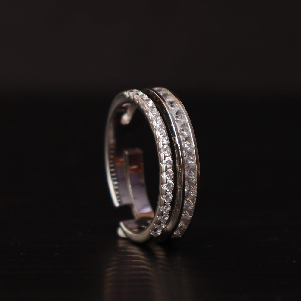 Duo Adjustable Silver Ring