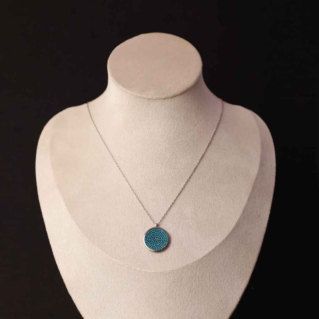 Blue Prism Silver Pendant