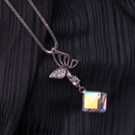 Load image into Gallery viewer, Butterfly Crystal Silver Pendant
