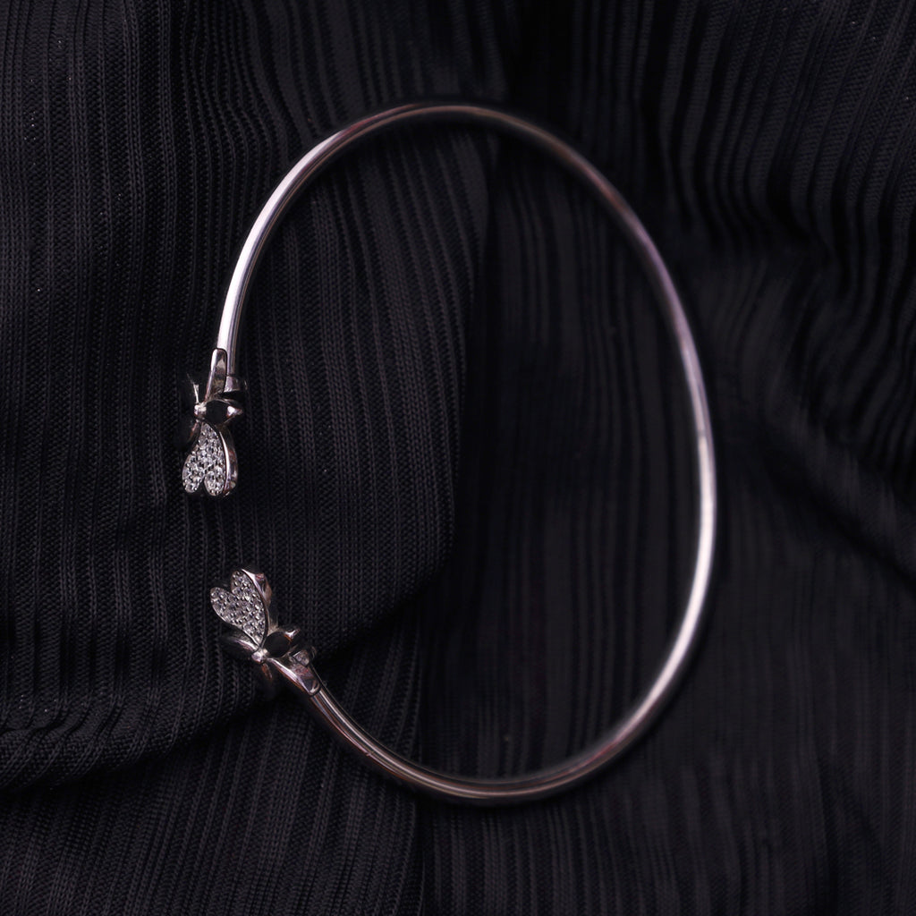 Flower Kada Silver Bracelet