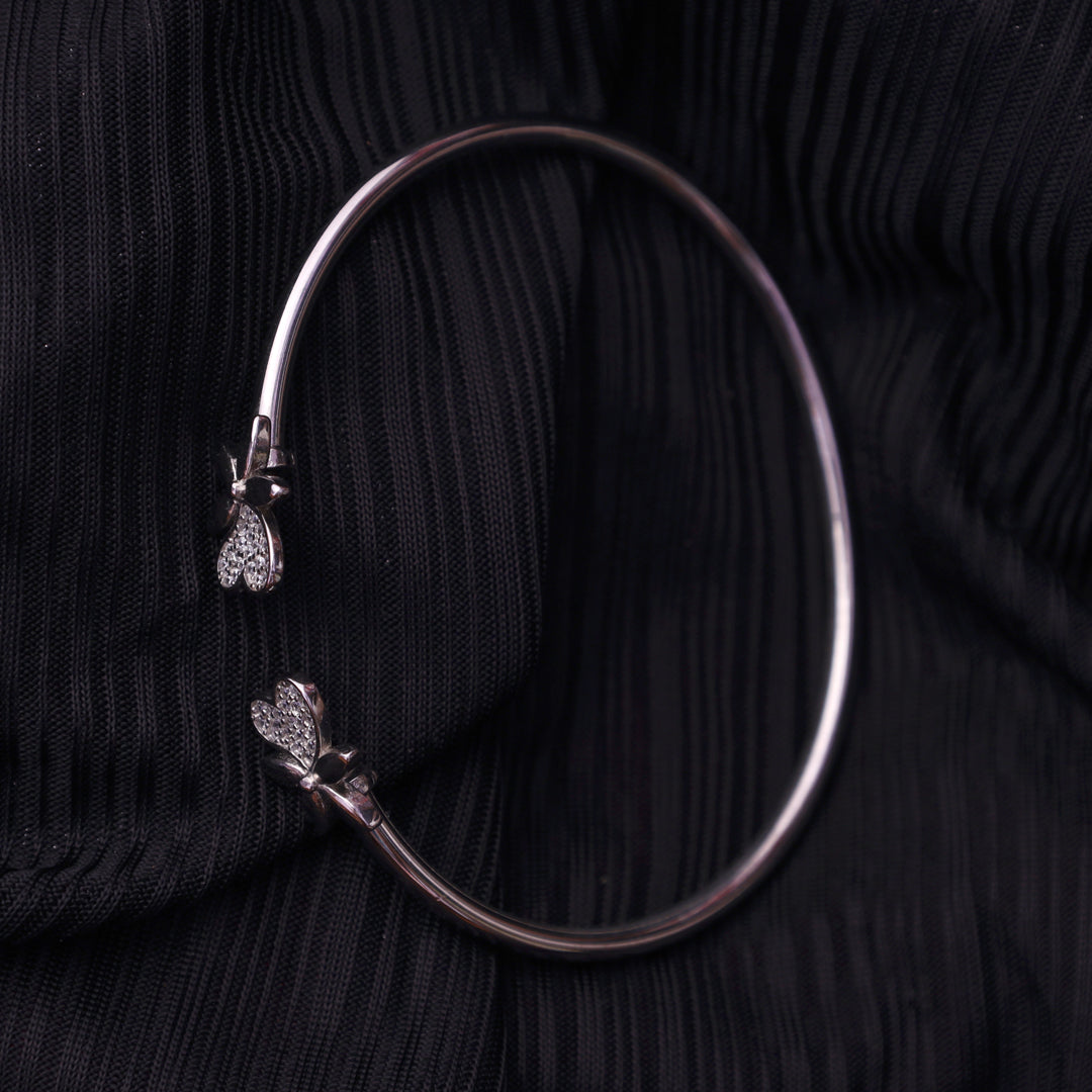 Flower Kada Silver Bracelet