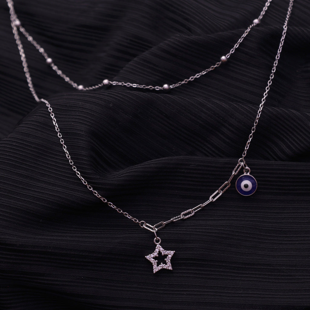 Evil Eyes Twin Leyer Neckless