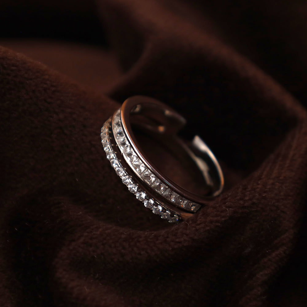 Duo Adjustable Silver Ring