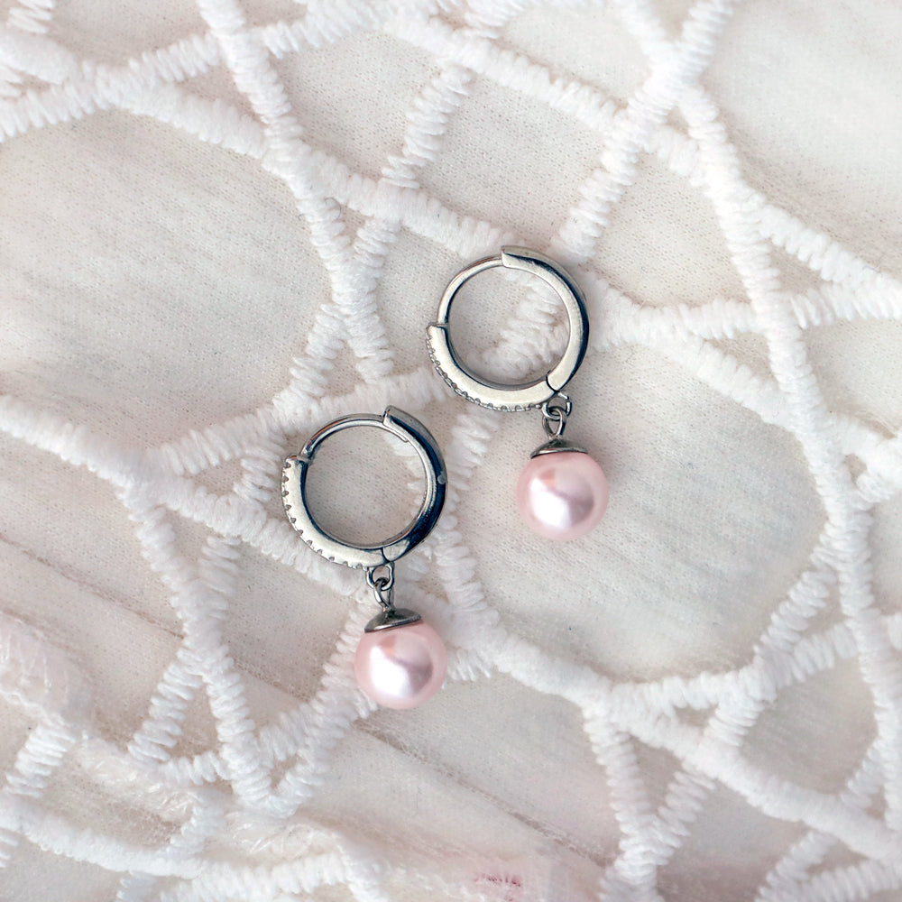 Water Pearl Silver Earing