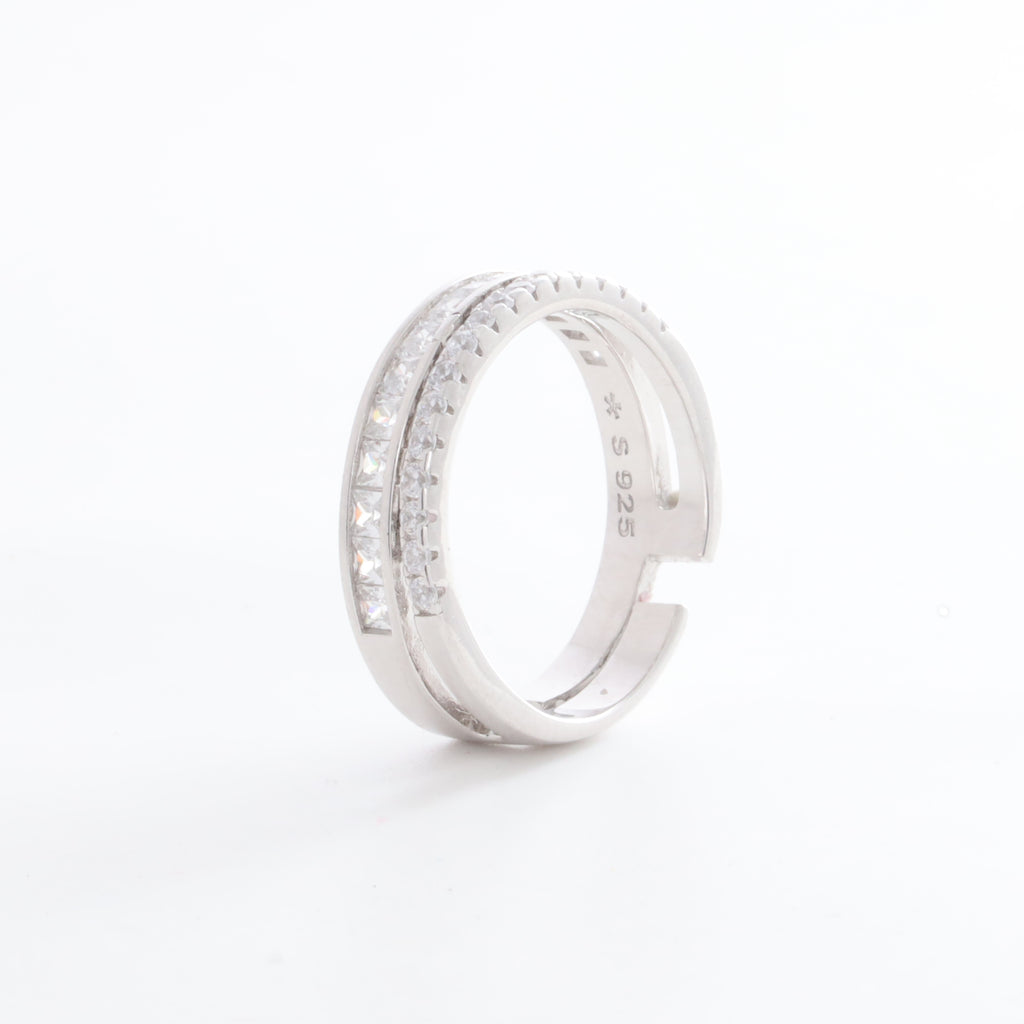 Duo Adjustable Silver Ring