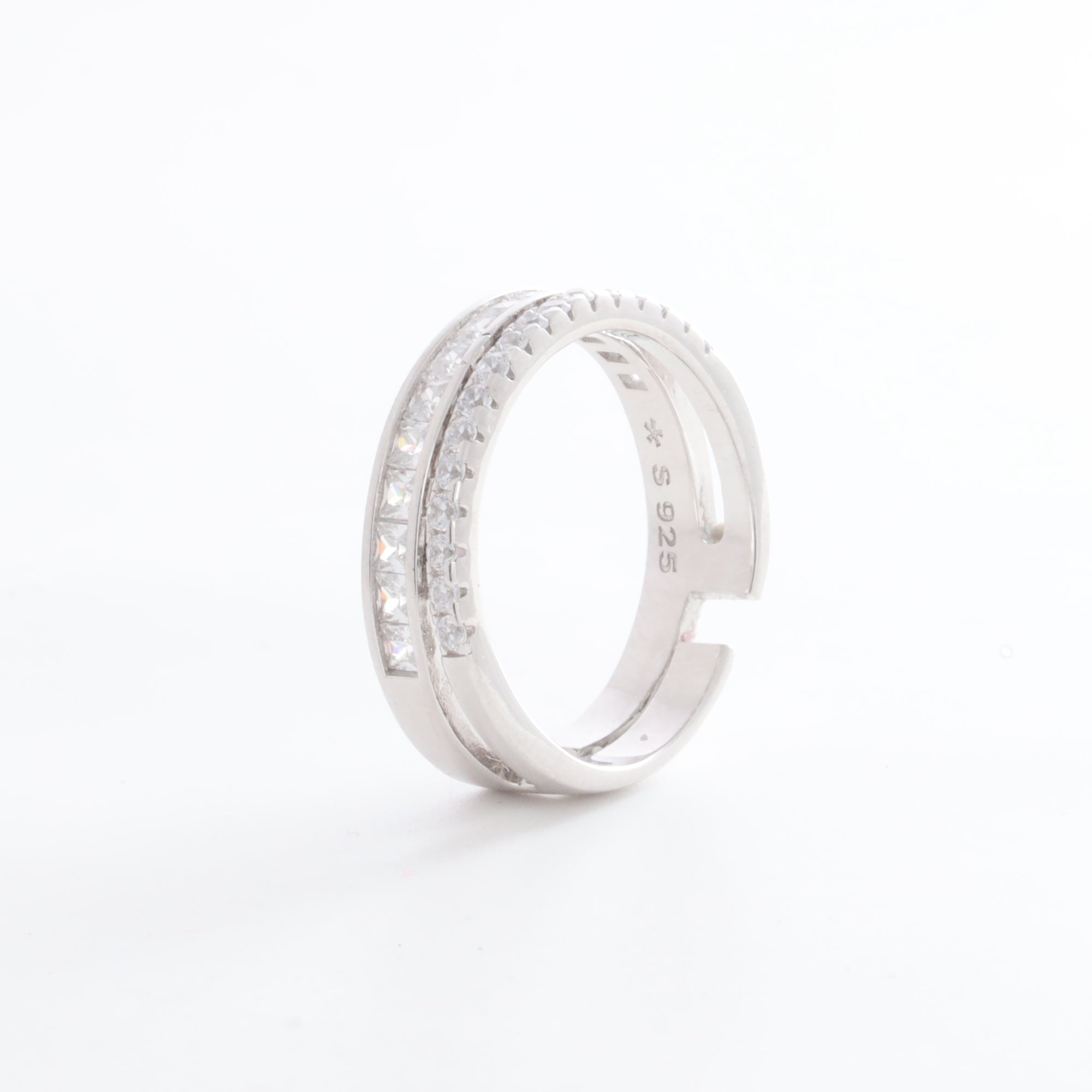 Duo Adjustable Silver Ring
