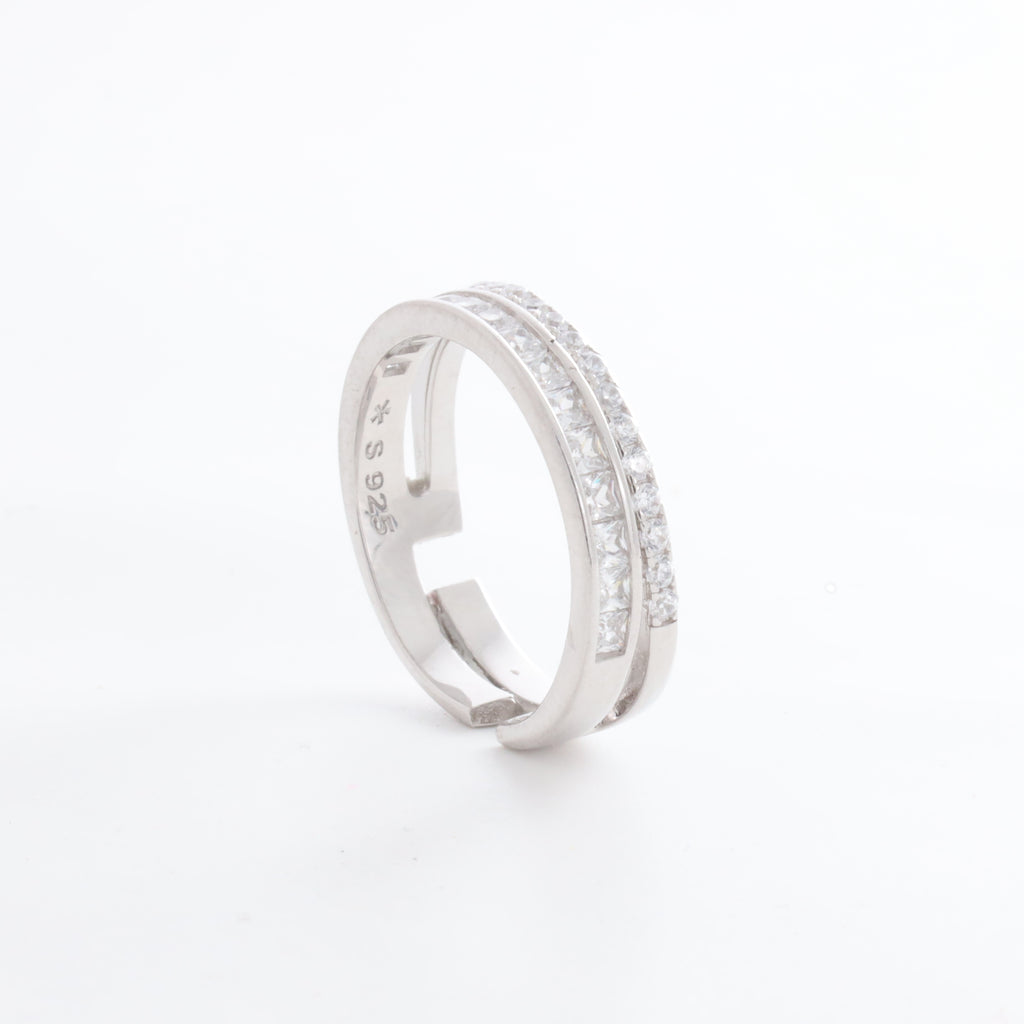 Duo Adjustable Silver Ring