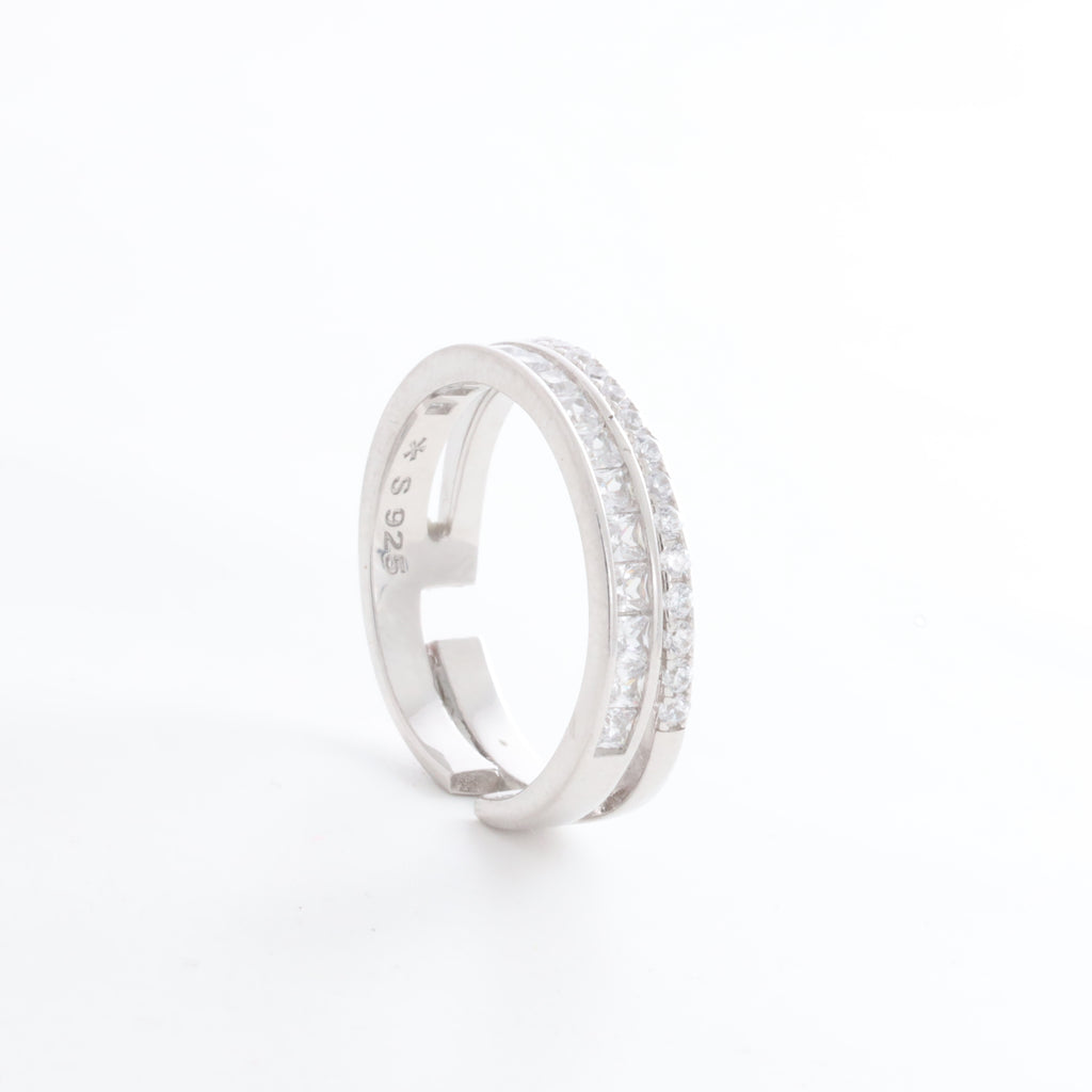 Duo Adjustable Silver Ring