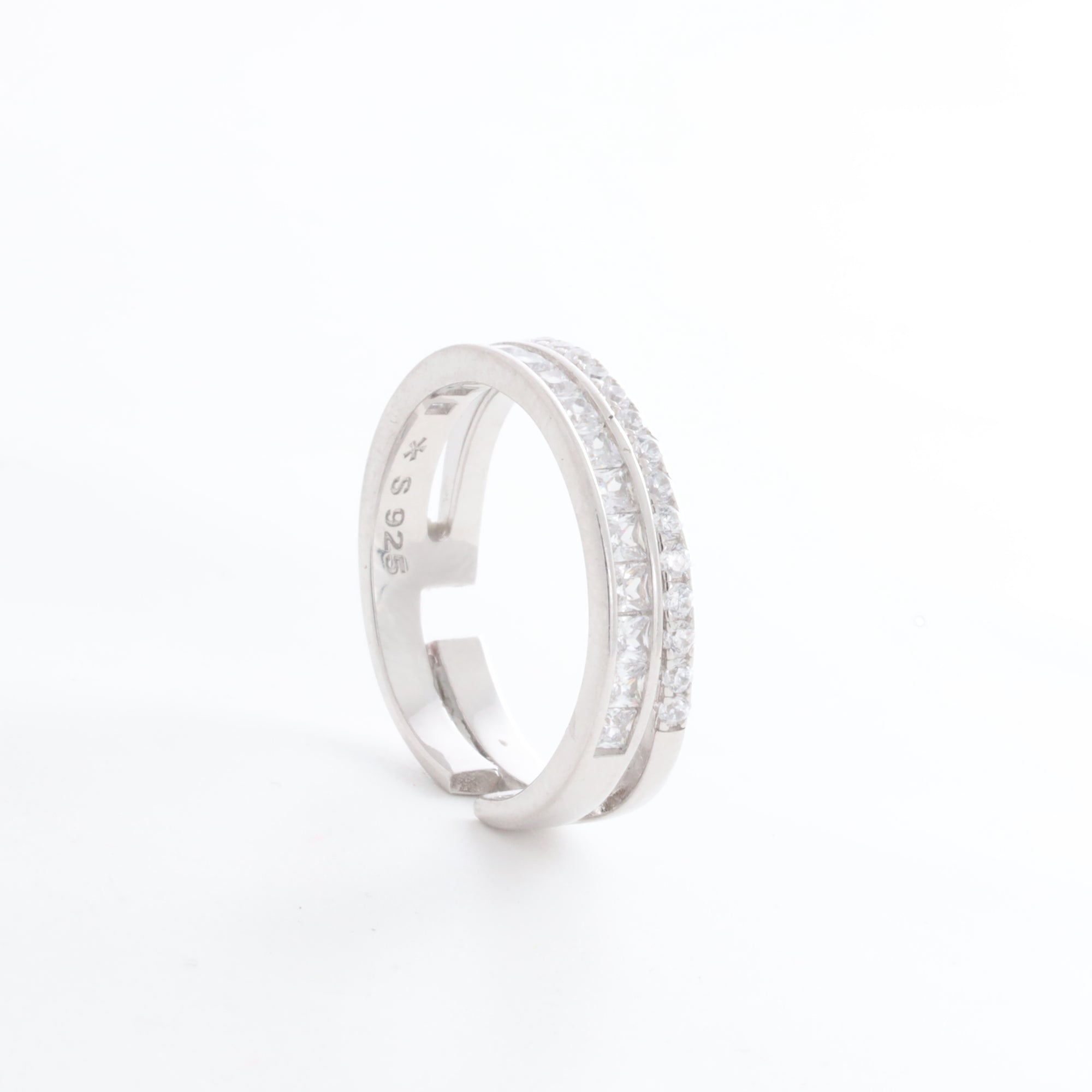 Duo Adjustable Silver Ring