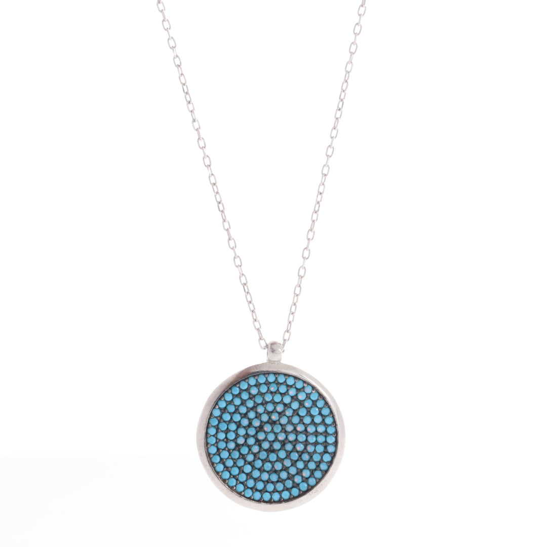 Blue Prism Silver Pendant