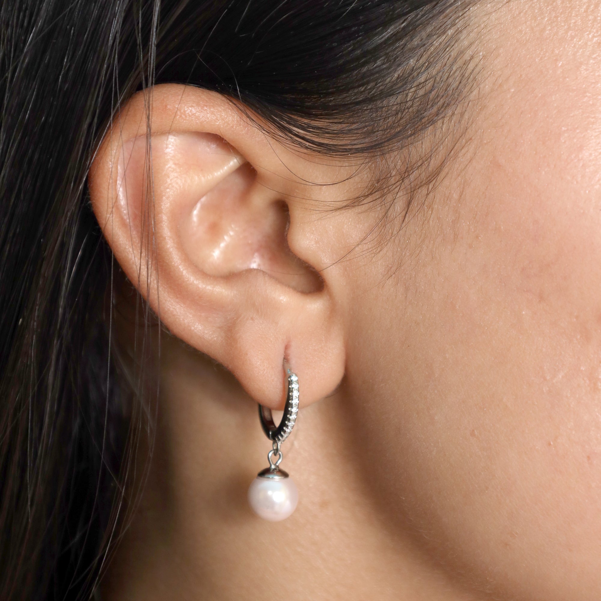 Water Pearl Silver Earing