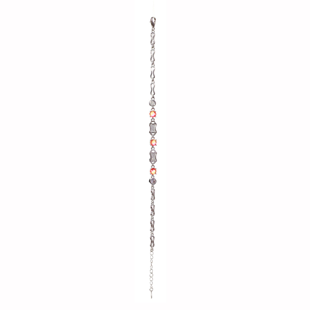 Strings of Colored Silver Bracelet