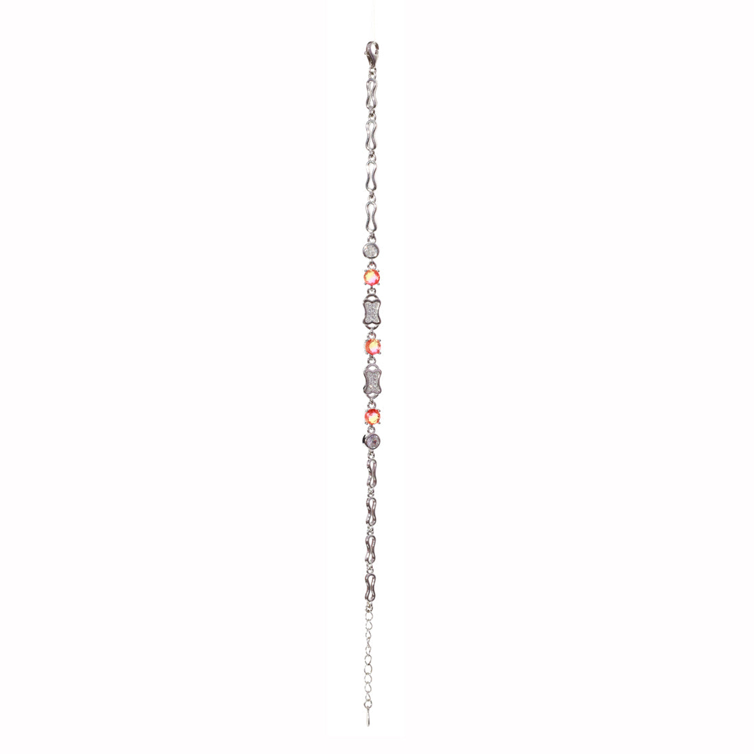 Strings of Colored Silver Bracelet