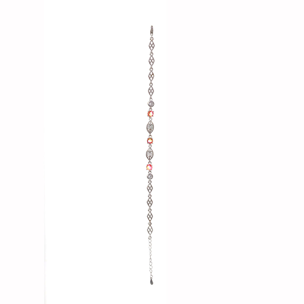 Cherry Opal Silver Bracelet