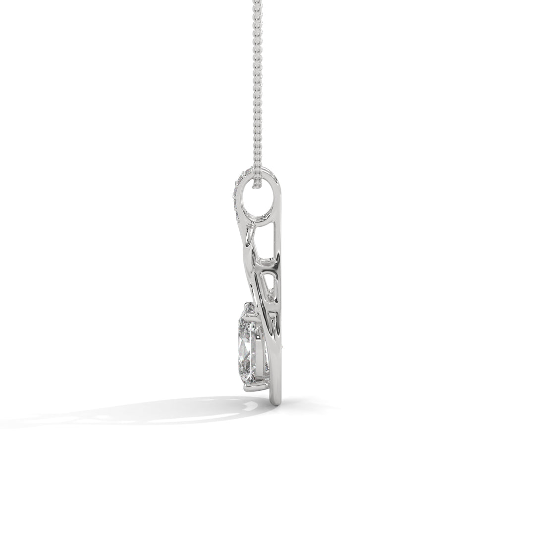 Oval Solitaire Infinity Knot Pendant