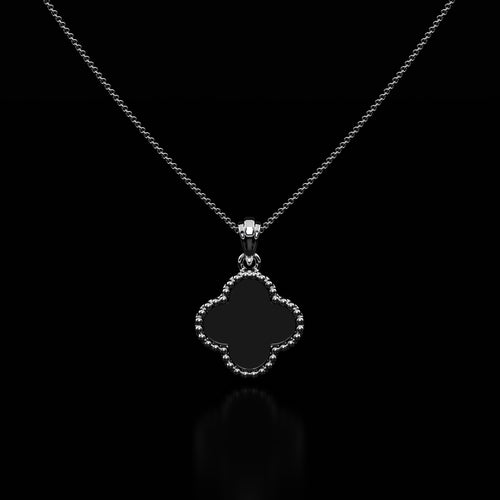 Clover Black Onyx Pendant