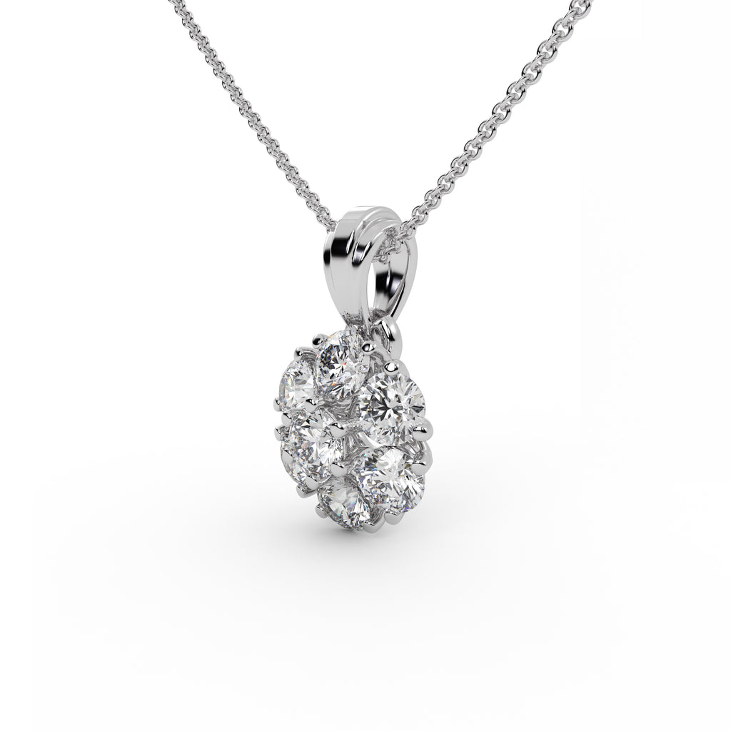 Cluster Round Diamond Designer Pendant