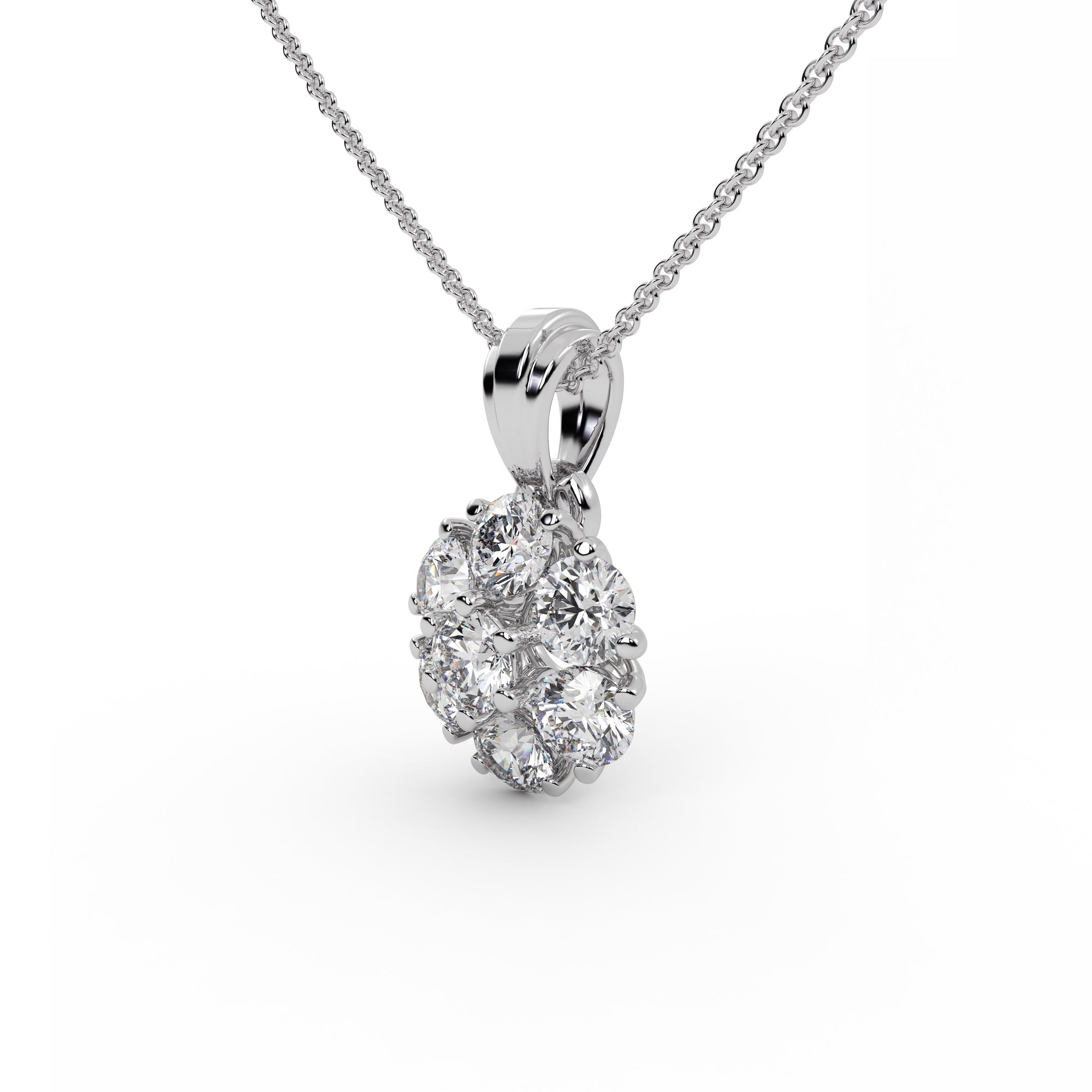 Cluster Round Diamond Designer Pendant