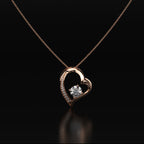 Careen Heart Solitaire Pendant